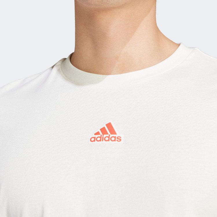 Adidas Brand Love Collegiate Letter Logo Pattern Printed Color Block Crew Neck Short Sleeve T-Shirt Men Tops White IS2870
