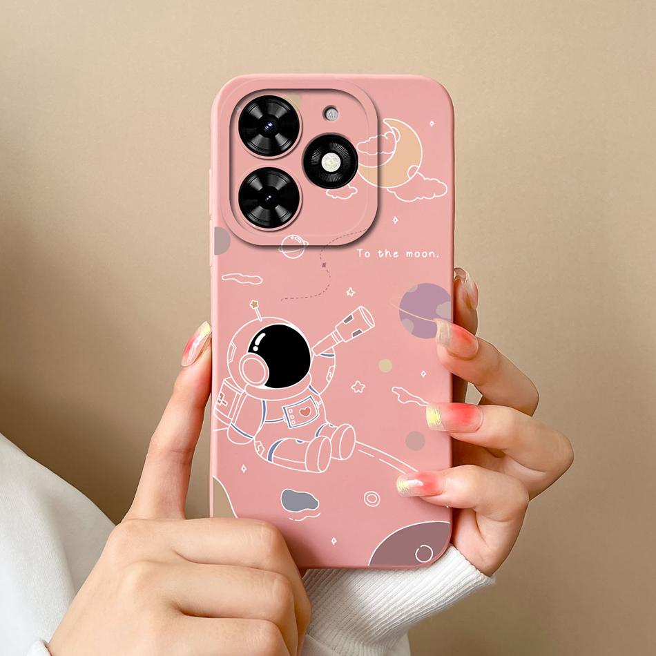 Case For Tecno Spark Go 2024 Cute Pilot Soft Liquid Silicone Upgrade Lens Protection Back Cover For Tecno SparkGo Coque Bumper