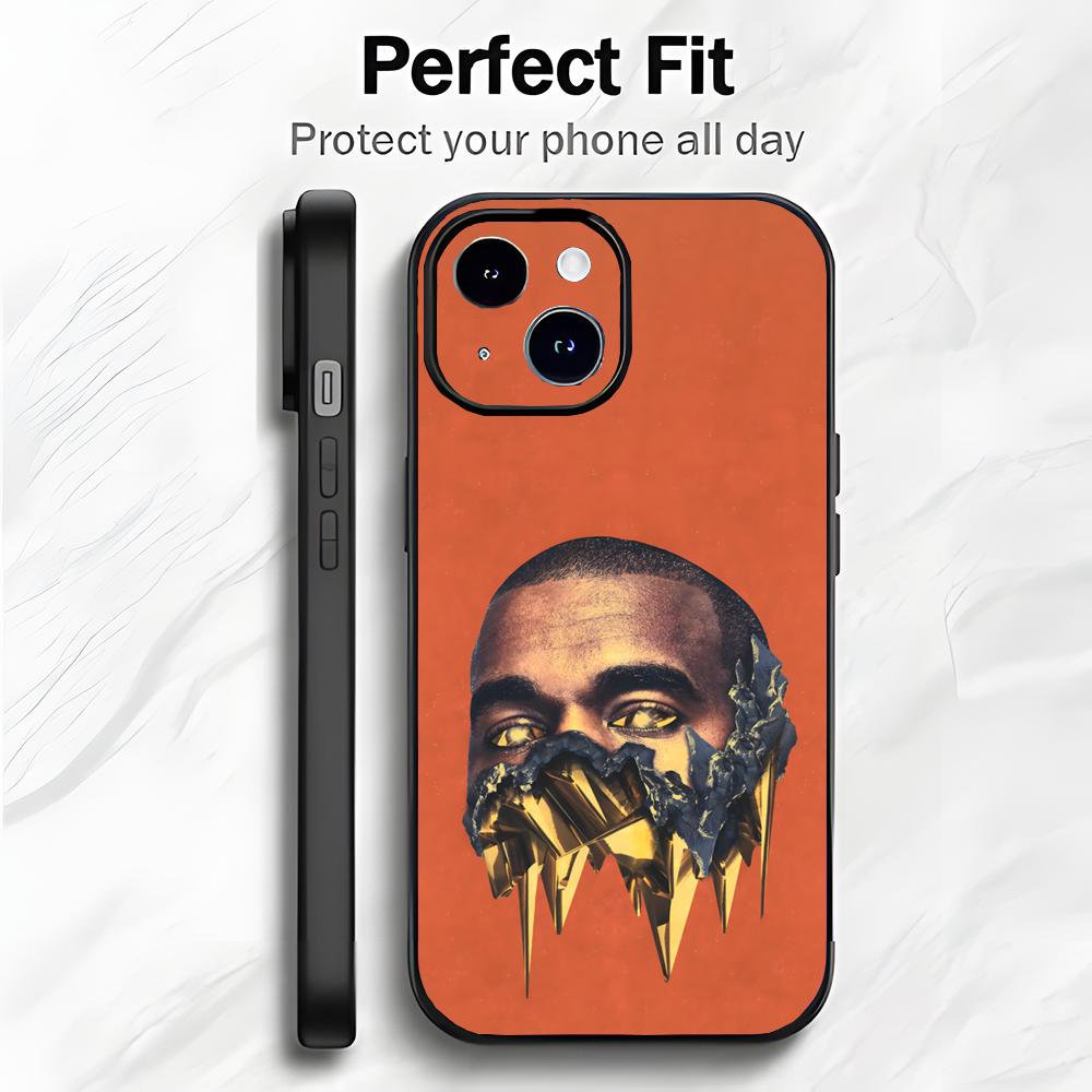 Bold Rap American Rapper K-Kanye West Phone Case Phone Case Soft Packaging Lightweight For iPhone17 16 15 14 13ProMax