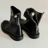 Versión de piel de vaca~ Estilo británico nicho punta redonda cremallera trasera Botas Martin botines nuevos Chelsea botas finas para mujer
