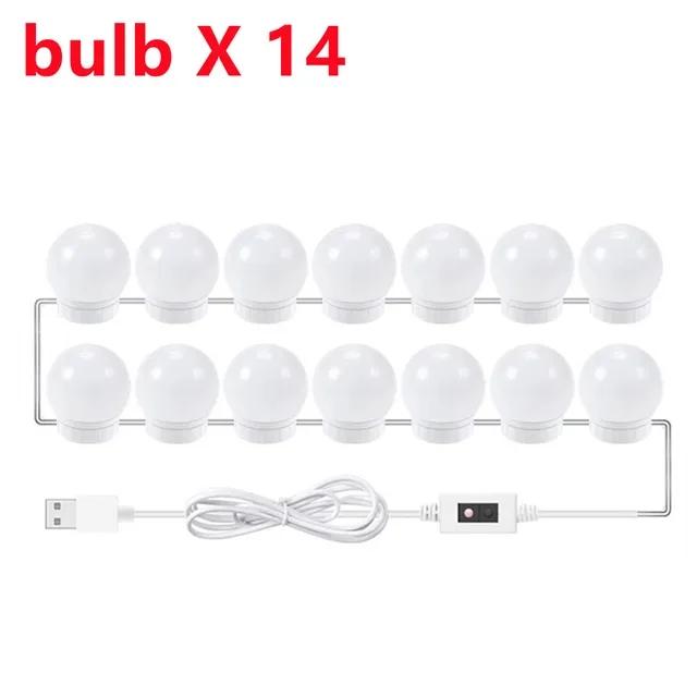 USB Tri-color Dimming Hollywood Mirror Headlamp Mirror Lamp Makeup Mirror Bulb Lamp Headlamp 5V Bathroom Lamp