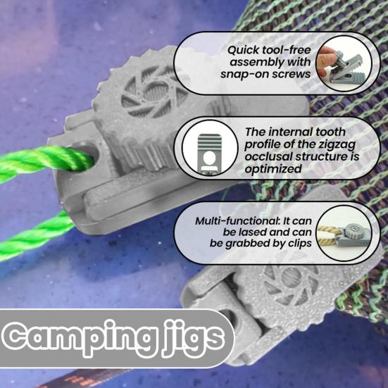 1/2/3/4Pcs Camping Rope Clamp Tarp Clip Heavy Duty Lock Grip Camping Tent