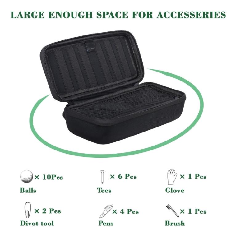 Golf Valuables Protective Box Portable Golf Balls Storage Box Hard Case Glove Holder Golf Hard Case with Storage Slots