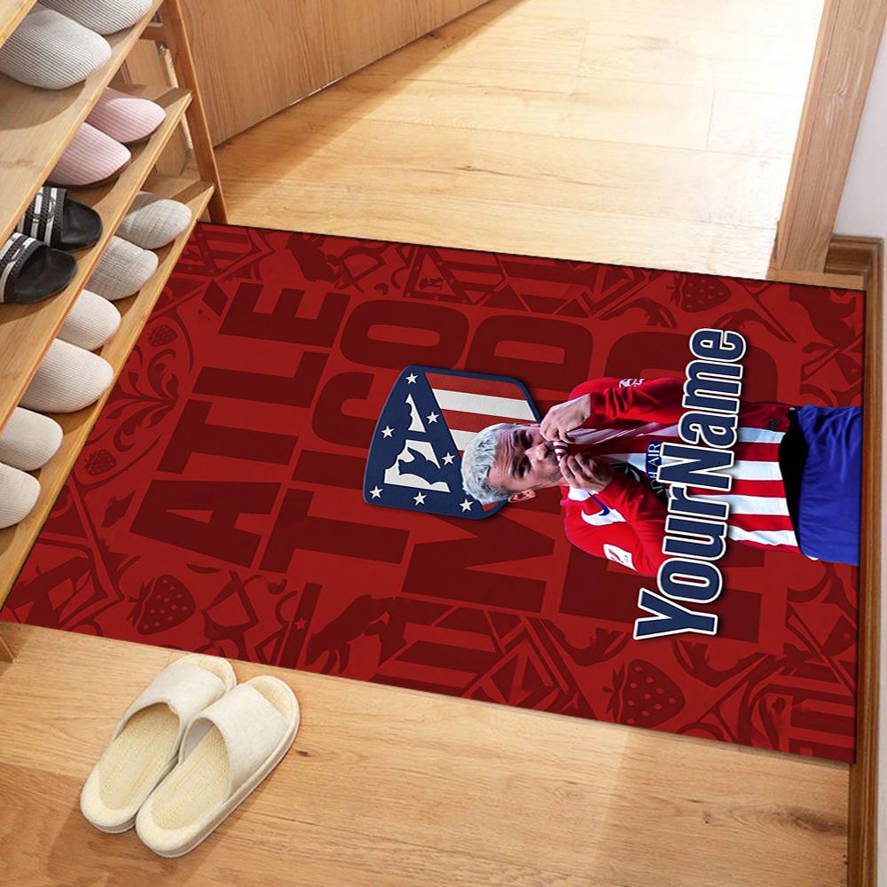 Atletico Madrid Personalized Name Area Rug Perfect for Dining Room Outdoor Hallway Study room Anti-slip Rug Office home decor