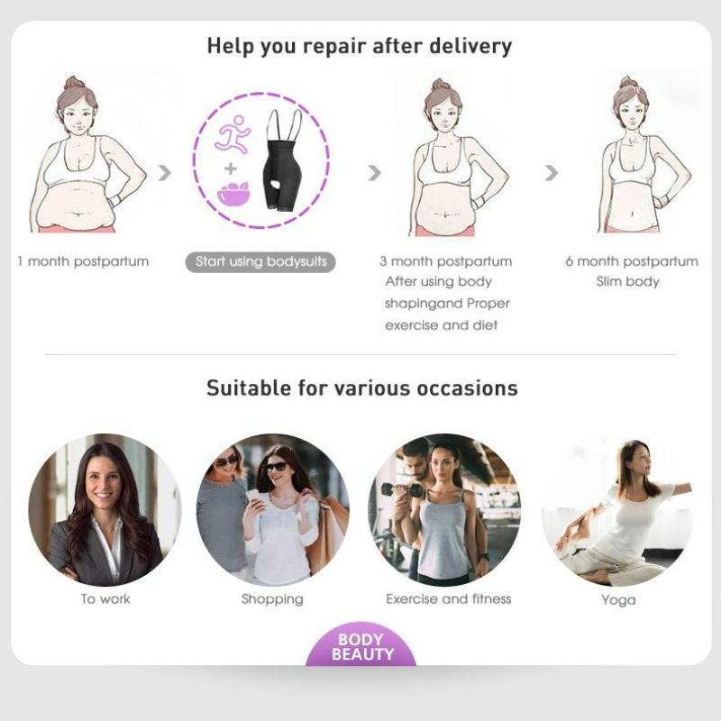 Body da donna con cerniera senza cuciture, body modellante, sollevatore di bottini, intimo a compressione, controllo della pancia, modellante per il corpo dimagrante