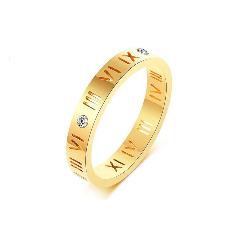 Niche Diamond-Set Titanium Steel Couple Ring - High-End Luxury Jewelry