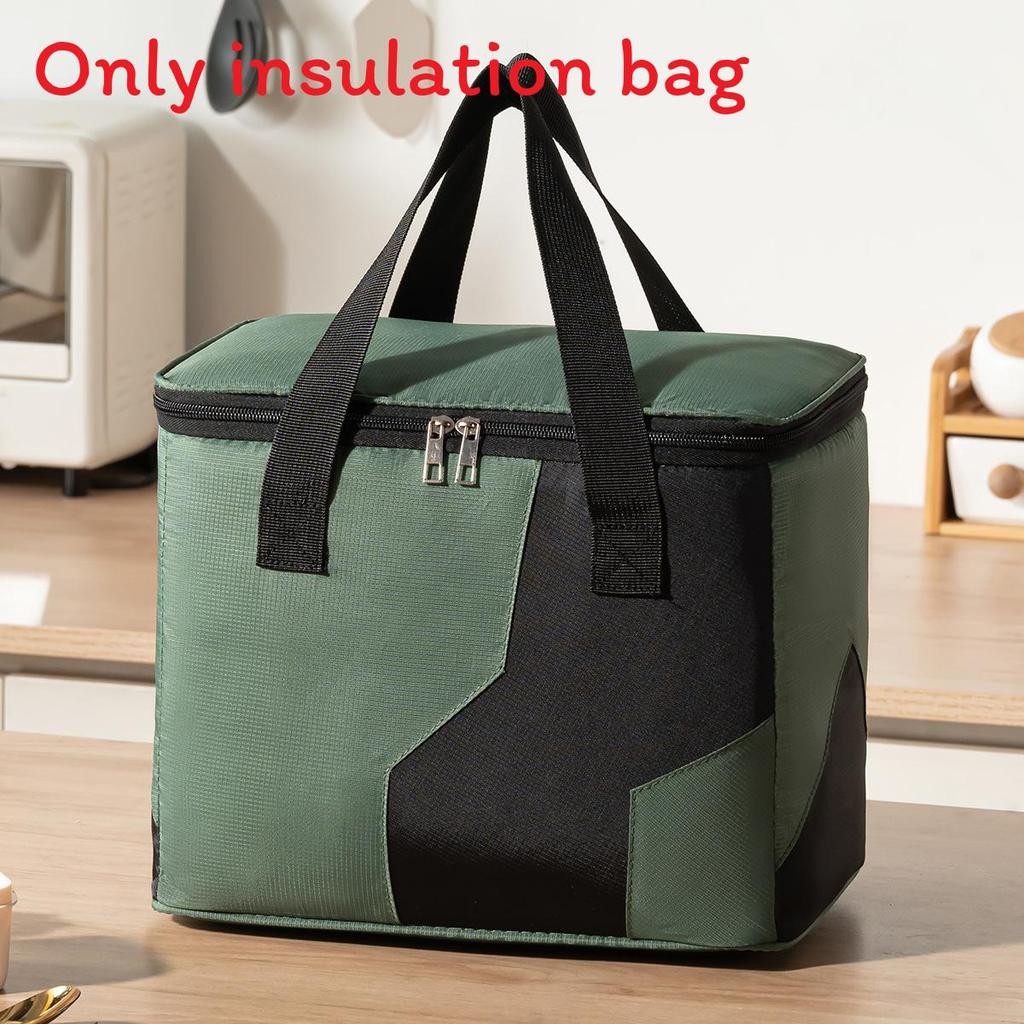 Stylish Insulated Food Storage Bag With Color Blocking Design For School Office