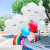 2/6pcs Smiley Face White Cloud Aluminum Film Balloons Children Birthday Party Home Decoration Baby Shower Decoration Supplies