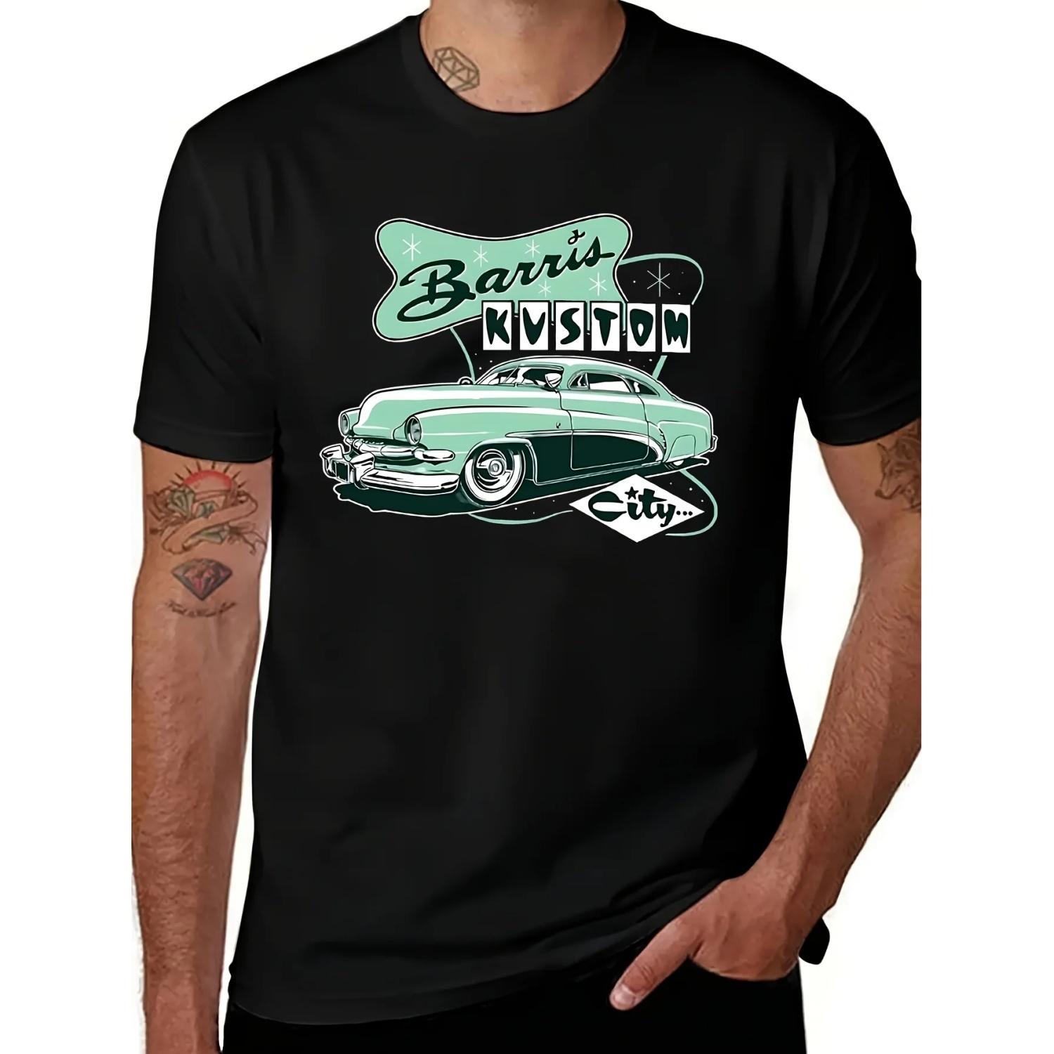 

Men S Vintage 1950s Hot Rod Car Graphic T-Shirt Barris Kustom City Hirohata Merc Retro Automotive Design Soft Breathable Fabric XXXXXL різнокольоровий
