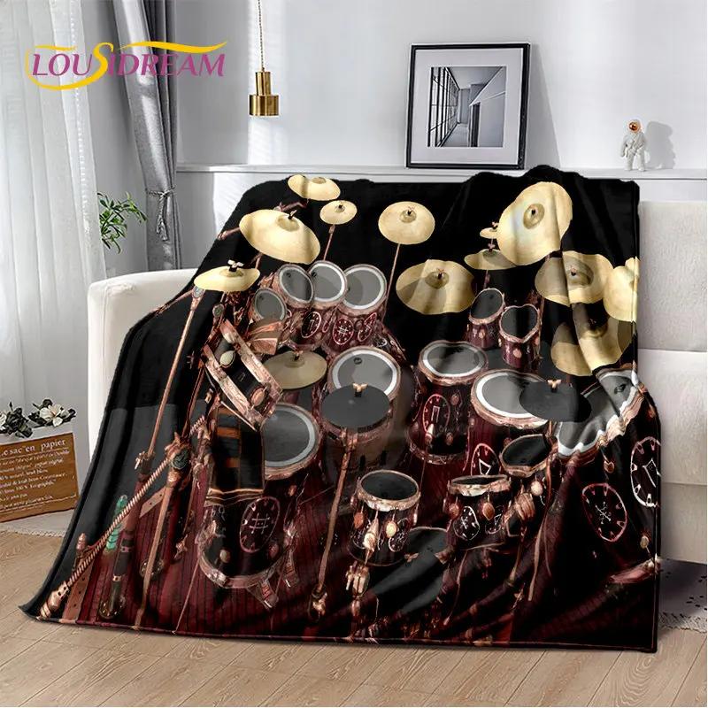 Bateri seti Müzik Aletleri Yumuşak Peluş Battaniye, Flanel Battaniye Atmak Battaniye Oturma Odası Yatak Odası Yatak Kanepe Piknik Örtüsü Çocuklar için