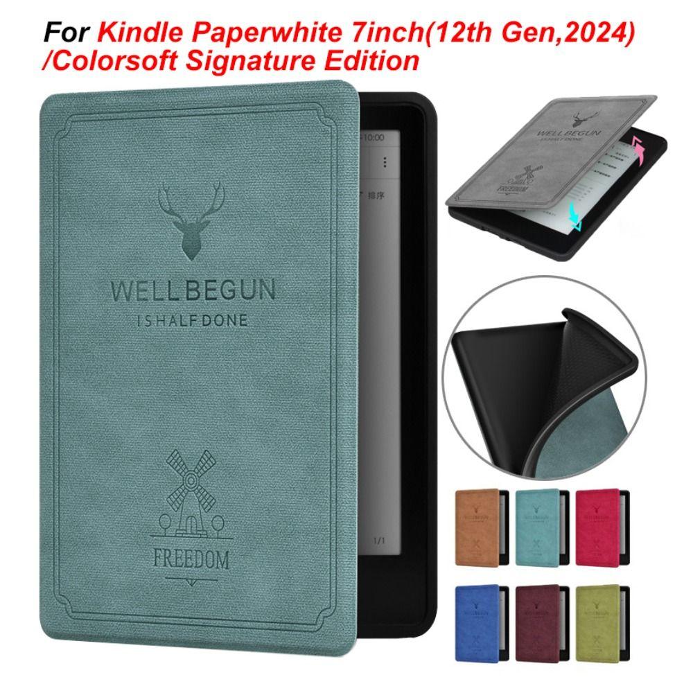 

Auto Sleep/Wake E-Reader Case KPW6 Protective Shell for Kindle Paperwhite 2024(12th Gen) Green