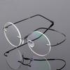 1.61 index Lenses No-Rim Circular Shortsighted Spectacles Rx Eyewear Anti-blue Light Myopia Glasses -0.5 -0.75 To -6