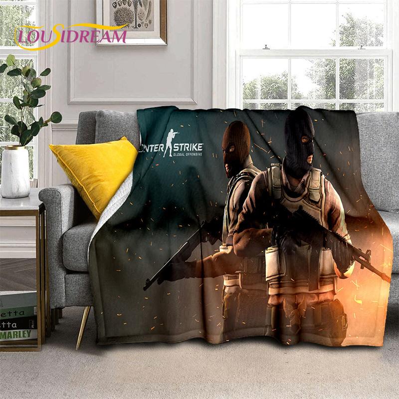 CS GO, Counter Strike Hra Hráč Měkké Flanelové Deky, Deku na Přikrytí Pohodlná Deka na Piknik Postele Pohovku Domov Ložnice Dárky