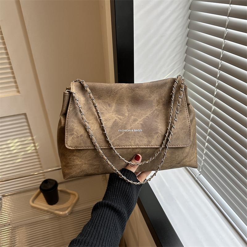 

Текстурированные женские сумки-мессенджеры на цепочках Высококачественный рюкзак через плечо для поездок на работу большой вместимости Модная квадратная сумка-тоут (20cm<Max Length<30cm)