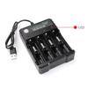 18650 Battery Charger Black 1 2 4 Slots AC 110V 220V Dual For 18650 Charging 3.7V Rechargeable Lithium Battery 4 Ports Charger