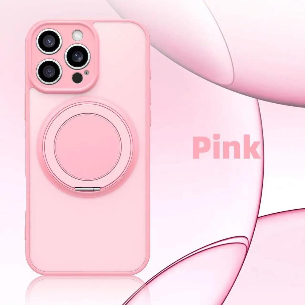 360° Rotating Bracket Matte Clear Magnetic Case for IPhone 17 16 15 13 14 Plus 12 11 Pro Max 17Air MagSafe Wireless Charge Cover