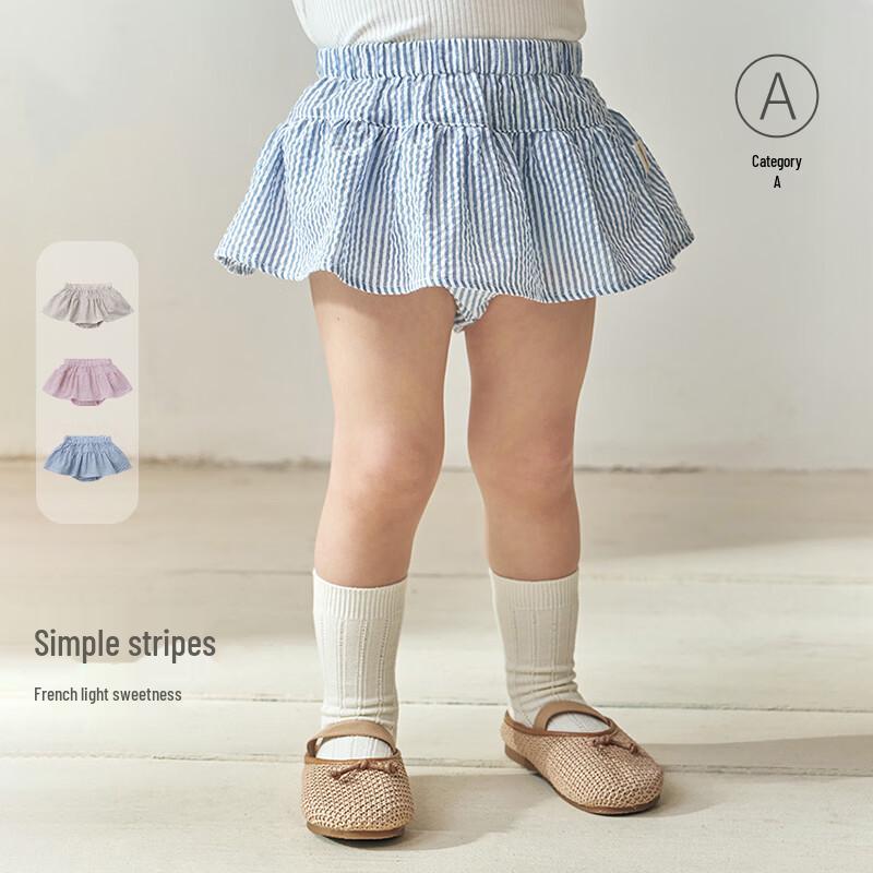

Baby Girls Summer Striped Bubble Skirt & Diaper Cover 80