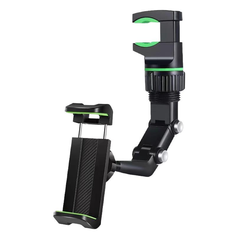 Adjustable Car Rearview Mirror Phone Holder - Shockproof, Rotating, Universal Navigation Bracket