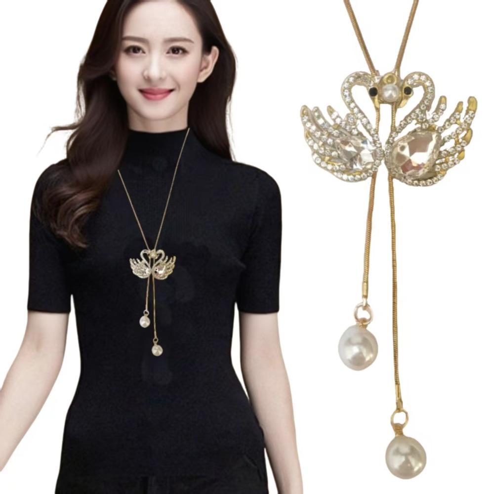 Sweater Chain Long Necklace Light Luxury High Sense Versatile Fringed Jewelry Accessories Pendant