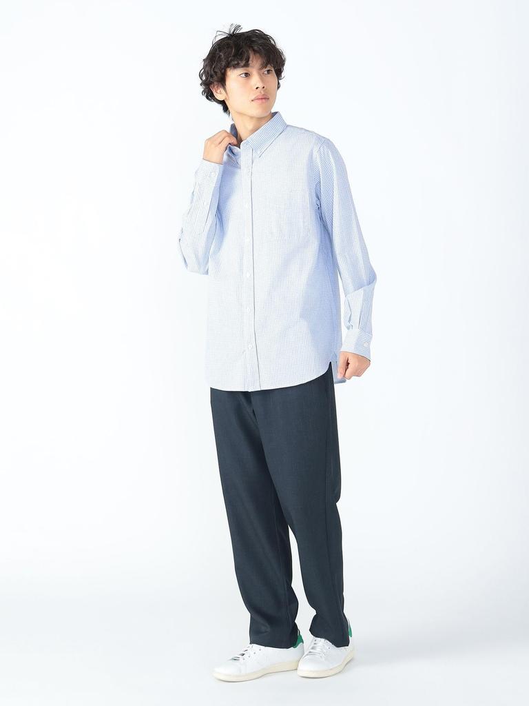 Beams Heart Men's Long Sleeve Jacquard Shirt, White, Size XL