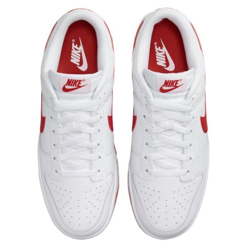 Nike Dunk Low Retro White Picante Red Skate Shoes Sneakers