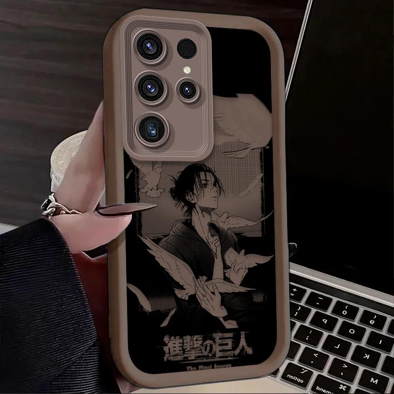 Anime Attack on Titan Eren Soft Case For Samsung Galaxy S24 S25 S23 Ultra S22 S21 Plus FE A36 A26 A16 A06 A56 A15 A25 A35 A55 5G