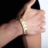 Men Bracelet Hexagon Magnetic Connection Wide Band Polished Alloy Puzzle Texture Daily Wear Gifting Party Wrist Bangle Adult Jewelry