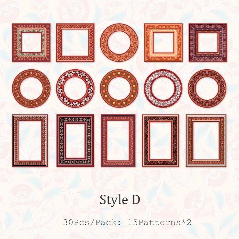 30Pcs/Pack Vintage Hollow Out Decorative Paper Material Perfect for Journaling Diy Scrapbooking Supplies