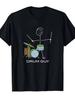 Drumstick Stick Figure Music Lover Print T-Shirt Summer Unisex Loose and Breathable Cotton T-shirt Top
