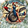 Vintage Airplane Metal Tin Sign P51 Mustang Wall Decor for Man Cave Garage