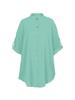 Cotton & Linen Row Button Plus Size Women's Mid-Length Short-Sleeve Loose Shirt