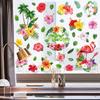 Summer Window Stickers Hawaiian Hibiscus Flower Static Stickers Decorate Party Window Stickers