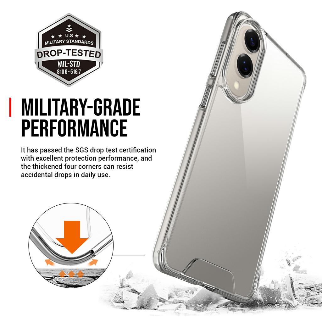 For Samsung Galaxy S25 Edge Case TPU Frame Clear PC Back Phone Cover