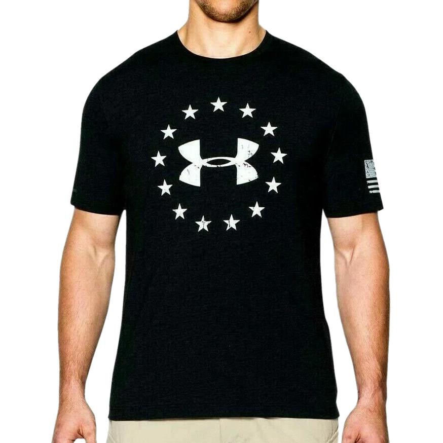 

Under Armour Свобода США Логотип Футболка с коротким рукавом и круглым вырезом Мужские топы 1355935-001 XL