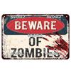 Zombie Dog Metal Sign Vintage Warning Plaque Wall Decor Man Cave Gift