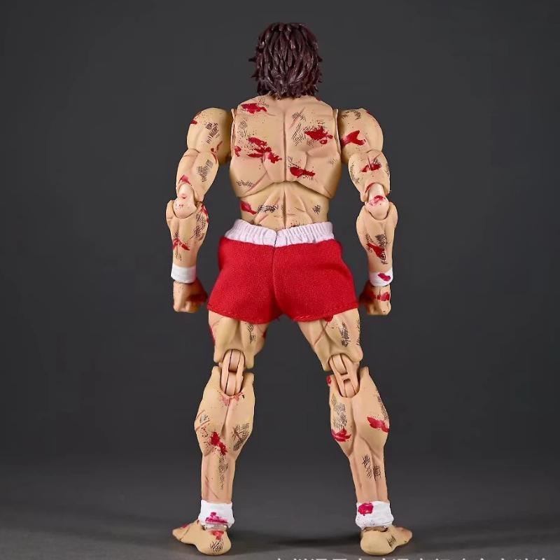 Baki Hanma Action Figure 1/12 Scale Chinese Made Battle Damaged Articulated Collectable For Anime Fans Display In Color Box Premium Quality