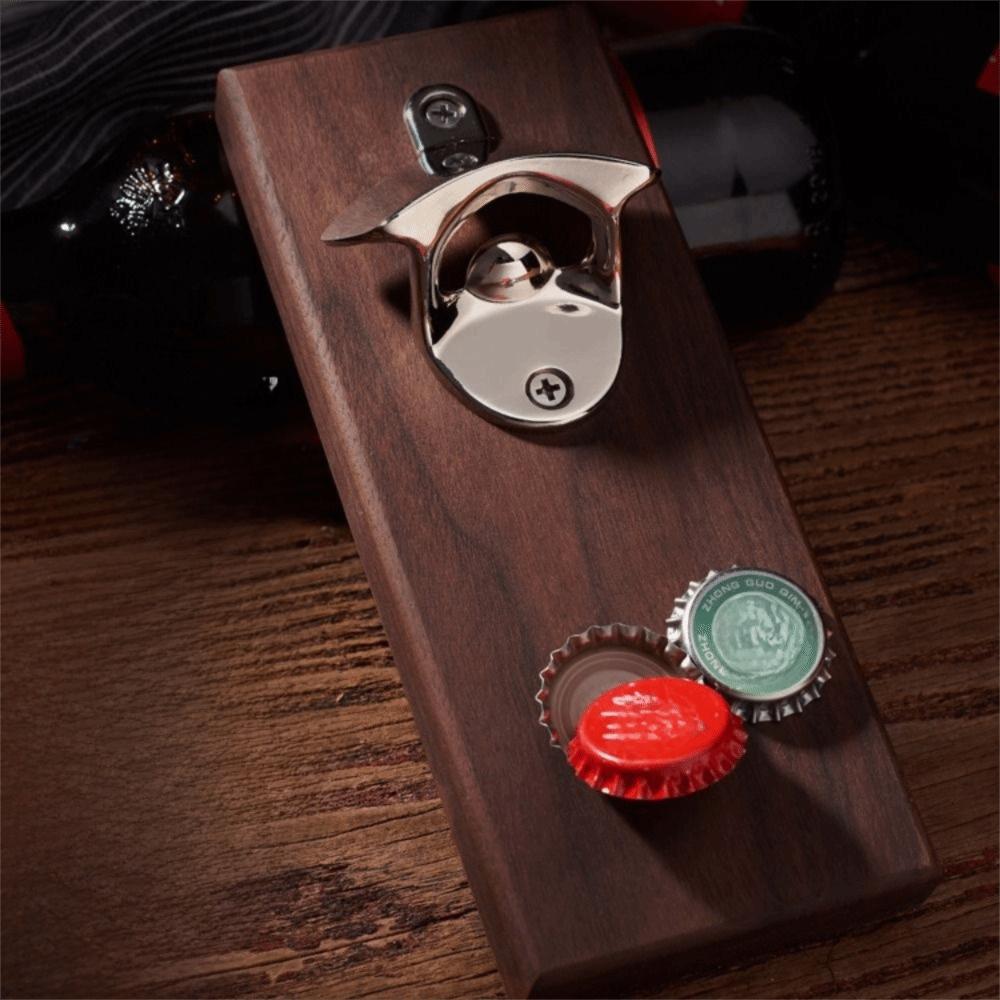 Vintage Wall Mounted Bottle Opener Wooden Fridge Magnet Bottle Opener Magnetic Bottle Opener  Party
