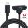 1pc USB Type C Male To Female 90° Angle Panel Mount Screw Connector Data Power Charger Cable for Laptop Tablet Mobile Phone