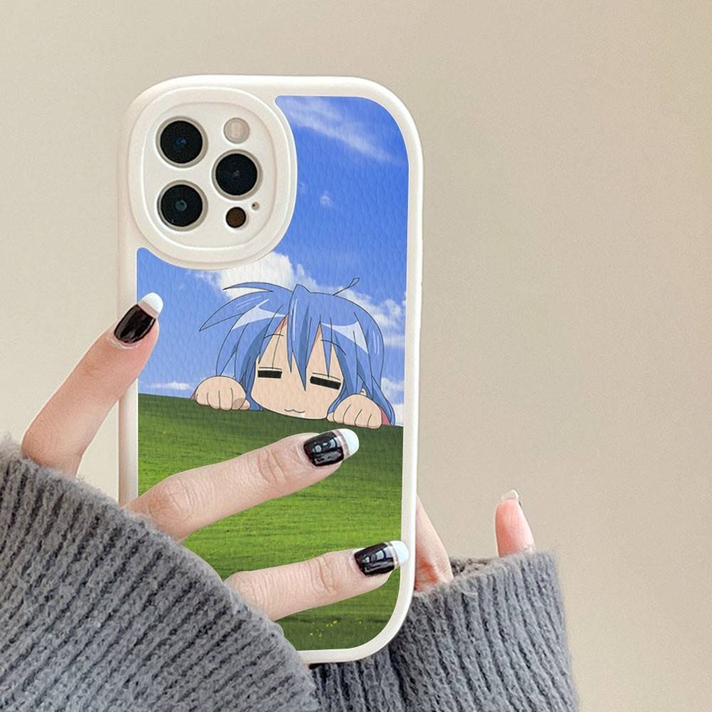 

Anime Girl Lucky Star Leather Phone Case For IPhone 16 15 14 13 12 11 Pro Max Plus Shockproof Cover iphone 13