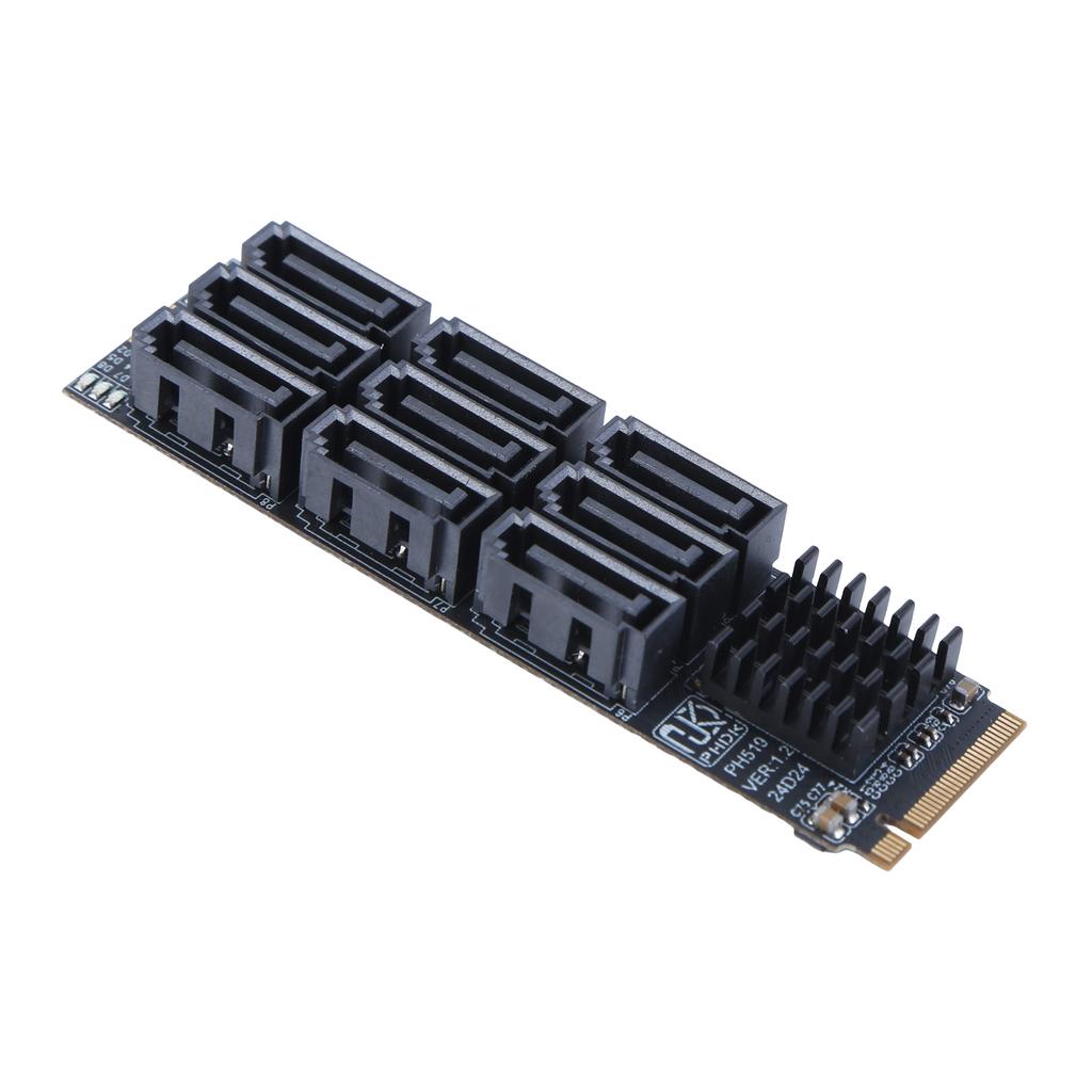 M.2 To SATA Adapter 6Gbps M.2 NVME M-Key To SATA 9-Port Expansion Card PCIE 3.0 X2 Hard Disk Capacity for Desktop