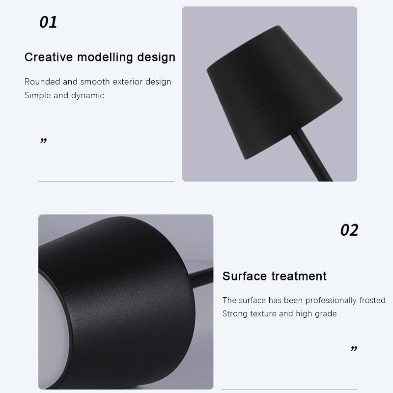 Desk LED Lamp Bar Restaurant Ambiance Wireless Table Lamps Study Office Light Waterproof Touch Lamp with USB Charging Night Ligh