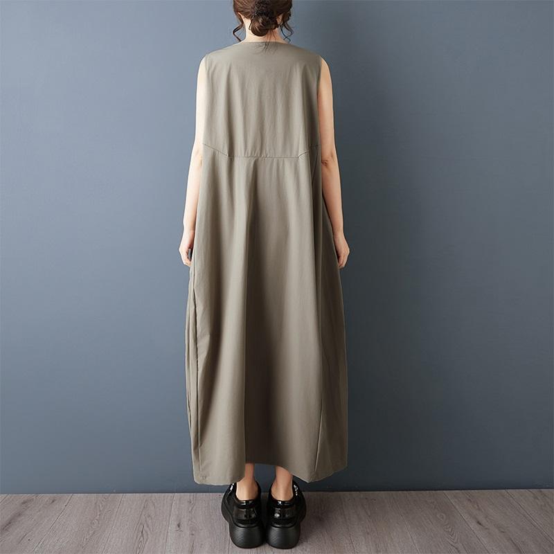 sleeveless Plus size vintage new in dresses for women casual loose long summer dress