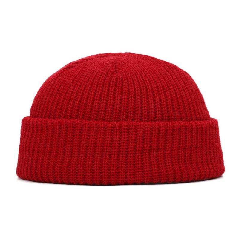 1Pc Acrylic Fiber Casual Men's Short Fisherman Beanbie Hat Mini Autumn and Winter Warm Knitted Hats Hip Hop Hat