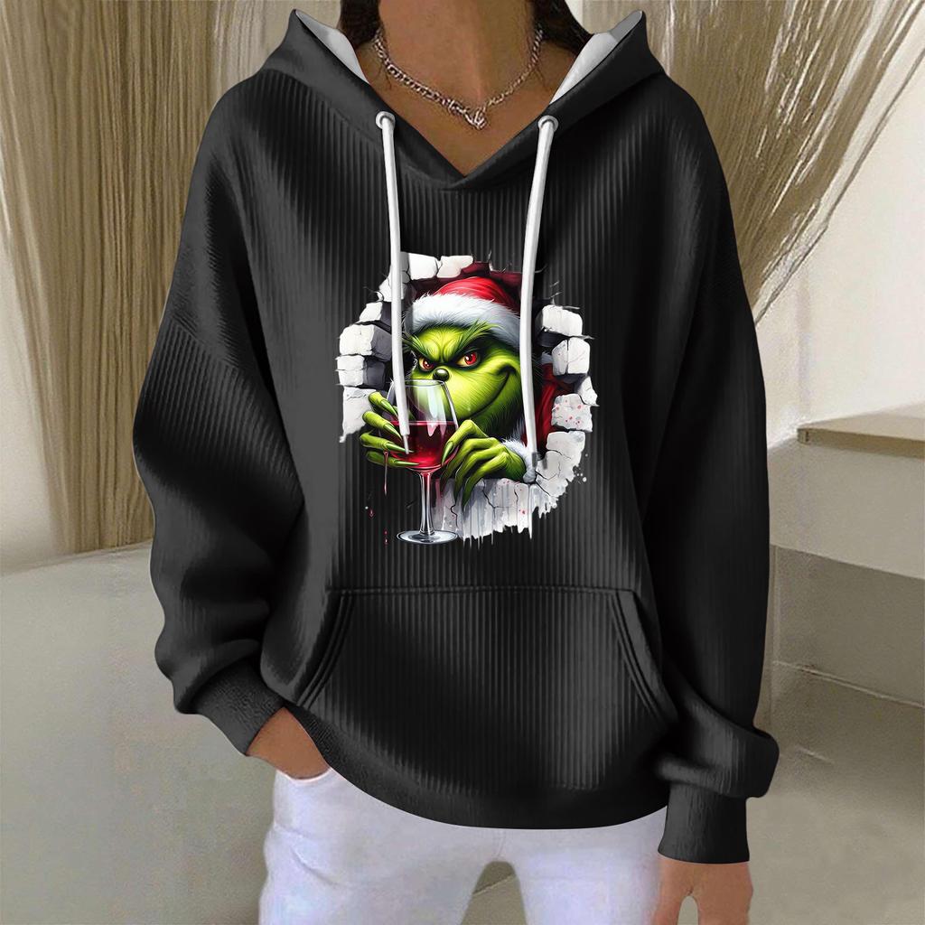Women's Fashion Casual Christmas Angel Print Pullover Long-Sleeve Sweatshirt
