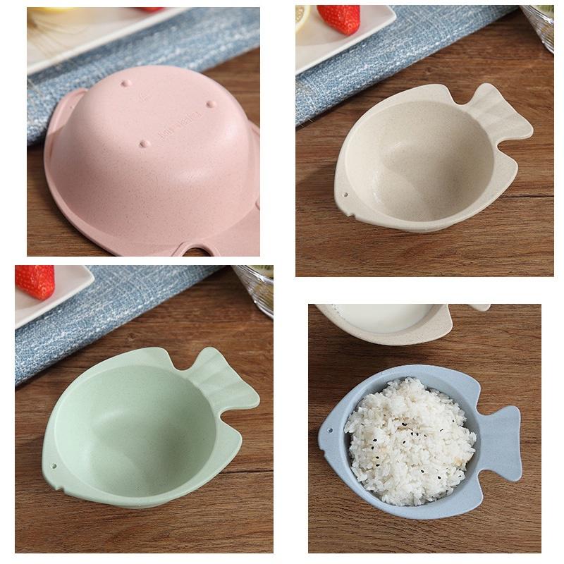 Thicken Anti-break Wheat Straw Fish-shaped Soup Bowls Dinner Food Container Fruits Dessert Dish Holde