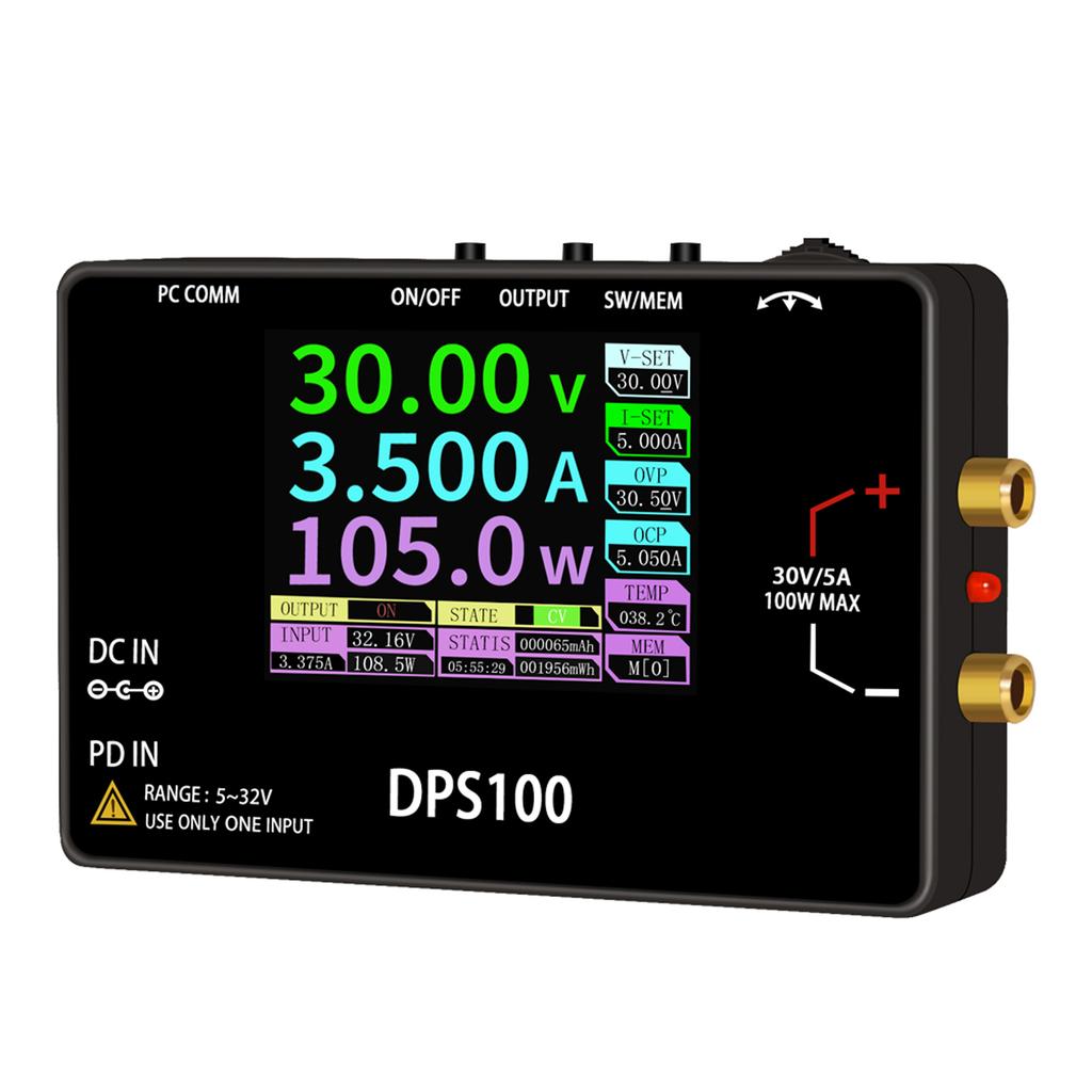 DPS100 Pocket Laboratory DC Power Supply 30V 5A 100W Max Pocket Size Bench Switching Programmable Voltage Regulator Power Supply