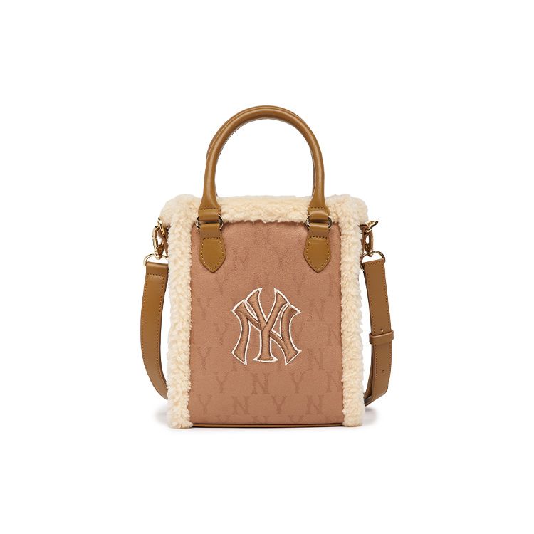 

MLB New York Yankees Faux Leather Tote Bag Shopping Bag Shoulder Crossbody Handbag Small Women tote bags Brown 7ACRM0826-50BGD One Size