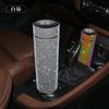 Stainless Steel Temperature Display Insulated Tumbler With Rhinestone Decor 500ml Straight Design Travel Cup Office Car