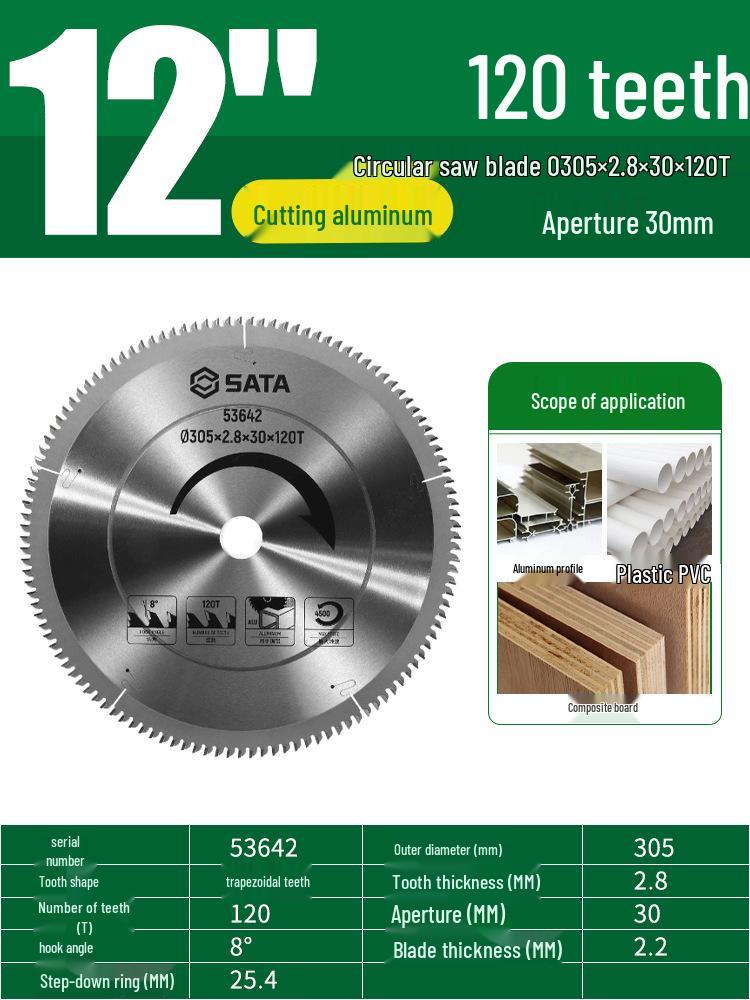 SATA 4/7/9/10 Inch Alloy Saw Blade for Wood & Metal Angle Grinder