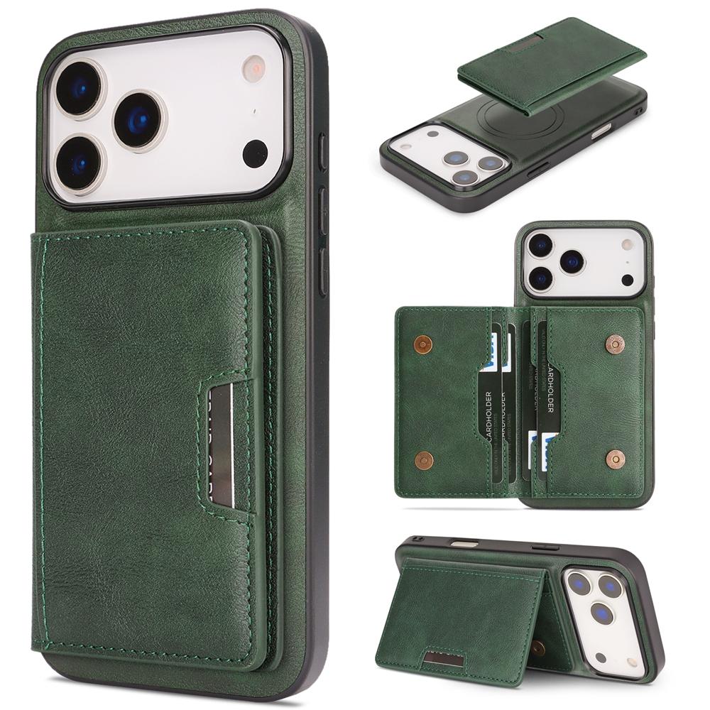 2 in 1 Magnetic Leather Case for IPhone 17 16 15 14 13 12 Pro Max Plus Air 16E 17E Wrieless Charging For Magsafe Phone Cover